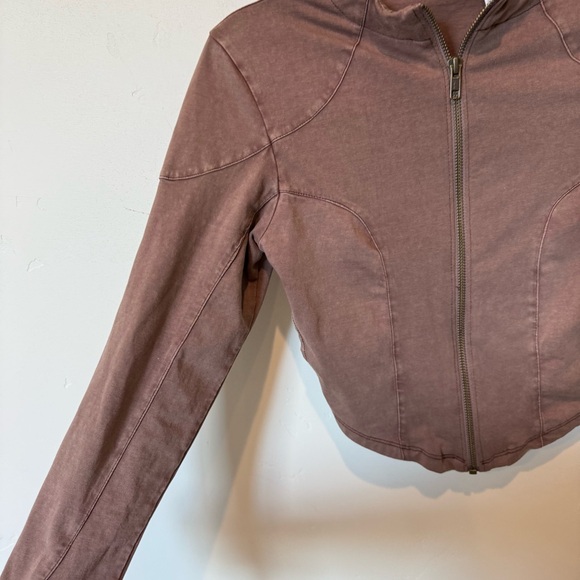 Urban Outfitters Out From Under Brown Cropped Zip Jacket Womens Size Medium Boho - Picture 3 of 9